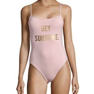 Kate Spade Hey Sunshine Light Pink One Piece Swimsuit Size Large
